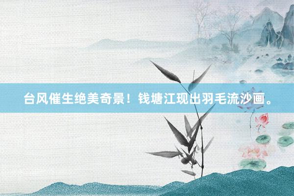 台风催生绝美奇景！钱塘江现出羽毛流沙画。