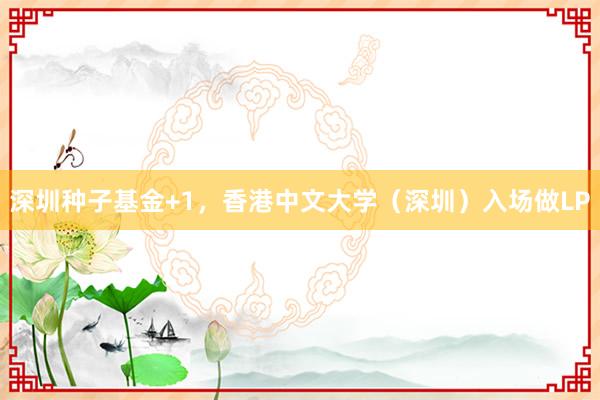 深圳种子基金+1，香港中文大学（深圳）入场做LP