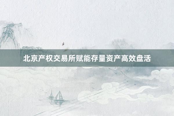 北京产权交易所赋能存量资产高效盘活