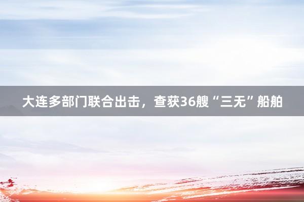 大连多部门联合出击，查获36艘“三无”船舶