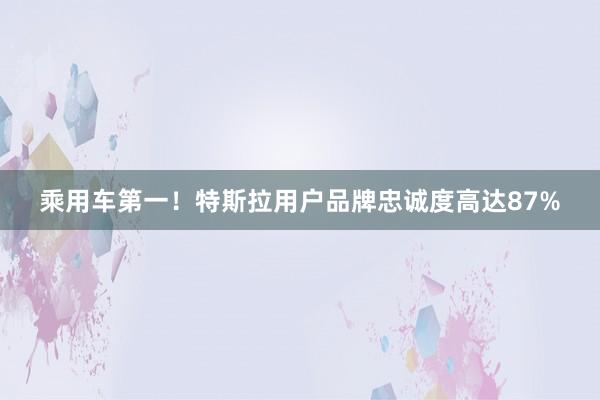 乘用车第一！特斯拉用户品牌忠诚度高达87%