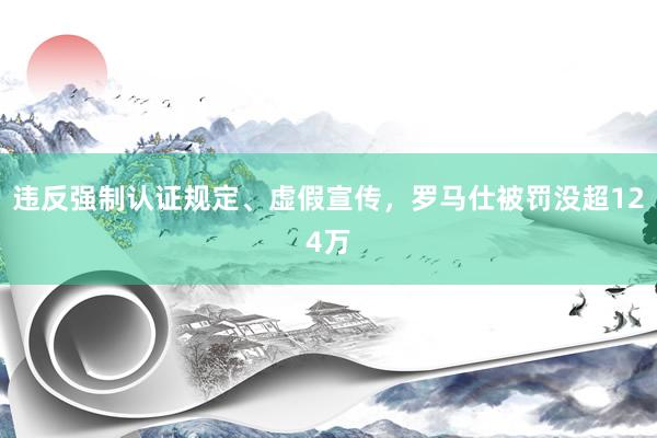 违反强制认证规定、虚假宣传，罗马仕被罚没超124万