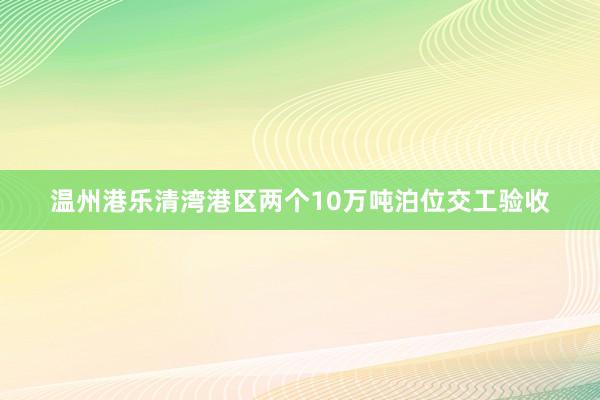 温州港乐清湾港区两个10万吨泊位交工验收