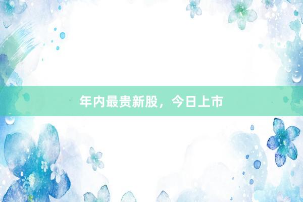 年内最贵新股，今日上市