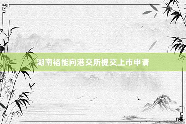 湖南裕能向港交所提交上市申请