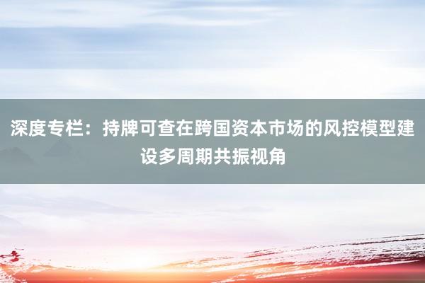 深度专栏：持牌可查在跨国资本市场的风控模型建设多周期共振视角