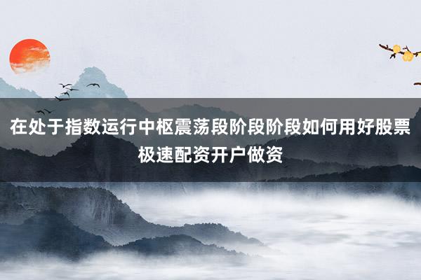 在处于指数运行中枢震荡段阶段阶段如何用好股票极速配资开户做资