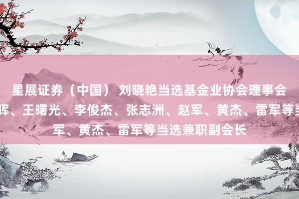 星展证券（中国） 刘晓艳当选基金业协会理事会兼职会长 马向晖、王曙光、李俊杰、张志洲、赵军、黄杰、雷军等当选兼职副会长