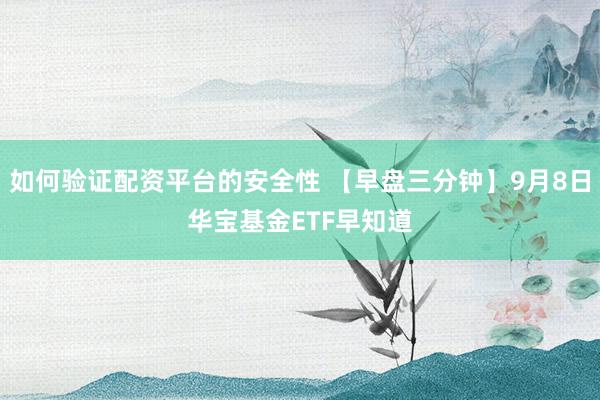 如何验证配资平台的安全性 【早盘三分钟】9月8日华宝基金ETF早知道