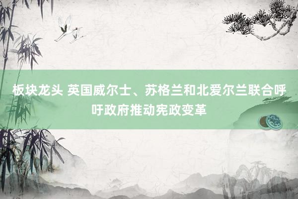 板块龙头 英国威尔士、苏格兰和北爱尔兰联合呼吁政府推动宪政变革