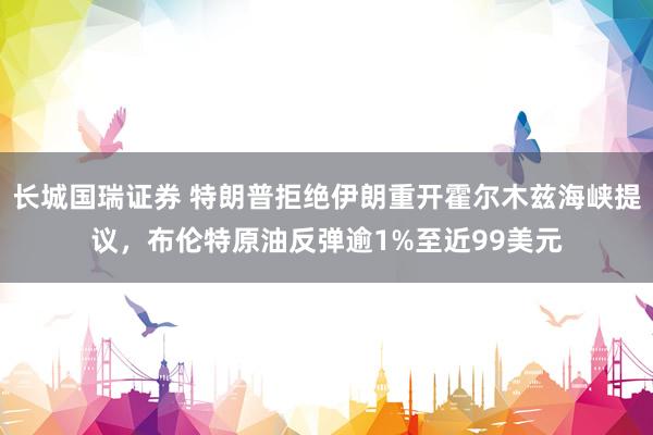 长城国瑞证券 特朗普拒绝伊朗重开霍尔木兹海峡提议，布伦特原油反弹逾1%至近99美元