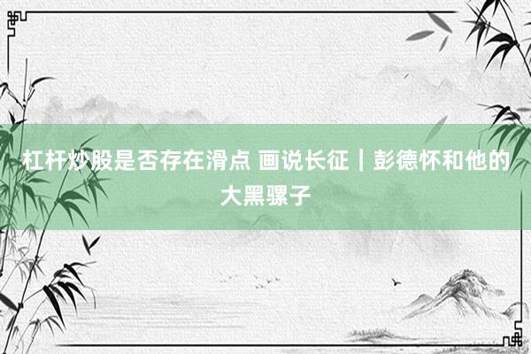 杠杆炒股是否存在滑点 画说长征｜彭德怀和他的大黑骡子