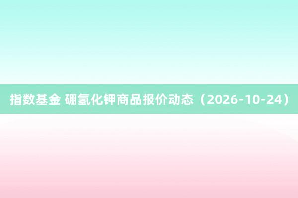 指数基金 硼氢化钾商品报价动态(2026-10-24)